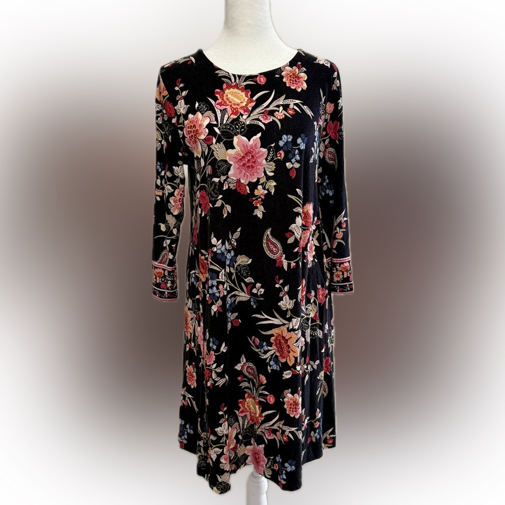 LOFT floral swing dress size S